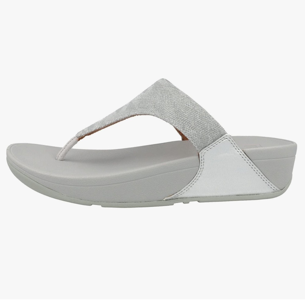 FitFlop Women's Lulu Glitz Toe Post Wedge Sandal